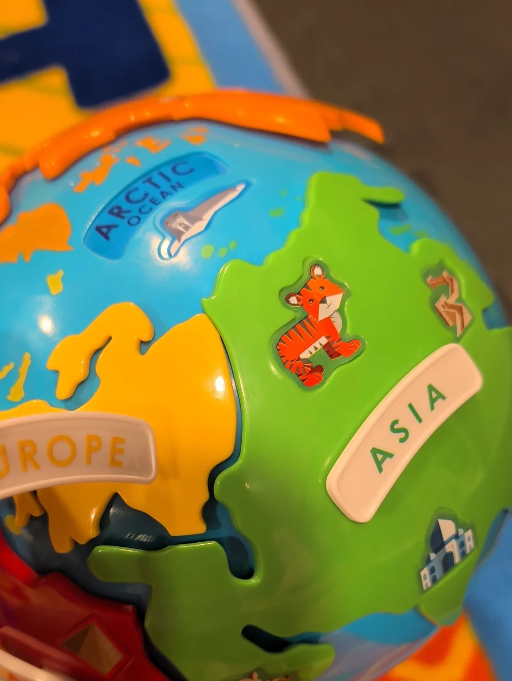 Interactive Kids Puzzle Globe - Blue and Multicolor